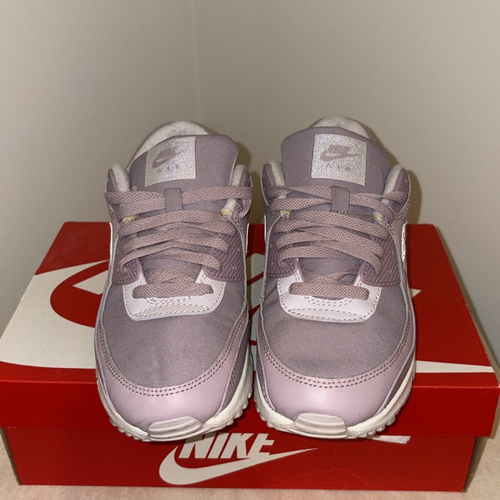 Nike Women's Air Max 90 Purple Sneakers - Picture 3 of 5